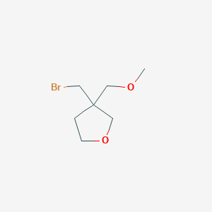 molecular formula C7H13BrO2 B12312768 3-(Bromomethyl)-3-(methoxymethyl)oxolane 