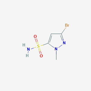 molecular formula C4H6BrN3O2S B12312779 3-Bromo-1-methyl-1H-pyrazole-5-sulfonamide 