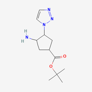 molecular formula C12H20N4O2 B12312787 rac-tert-butyl (3R,4S)-3-amino-4-(1H-1,2,3-triazol-1-yl)cyclopentane-1-carboxylate 