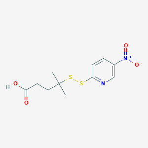 molecular formula C11H14N2O4S2 B12312792 4-Methyl-4-((5-nitropyridin-2-yl)disulfanyl)pentanoic acid 