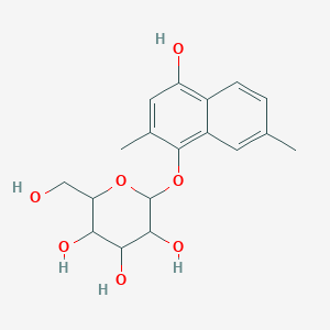 molecular formula C18H22O7 B12312827 2-(4-Hydroxy-2,7-dimethylnaphthalen-1-yl)oxy-6-(hydroxymethyl)oxane-3,4,5-triol 