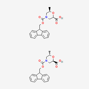 rac-(2R,6S)-4-{[(9H-fluoren-9-yl)methoxy]carbonyl}-6-methylmorpholine-2-carboxylic acid, trans