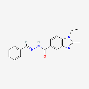 N-[(E)-benzylideneamino]-1-ethyl-2-methylbenzimidazole-5-carboxamide