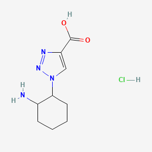 molecular formula C9H15ClN4O2 B12312878 rac-1-[(1R,2S)-2-aminocyclohexyl]-1H-1,2,3-triazole-4-carboxylic acid hydrochloride, cis 