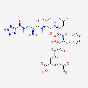 5-((2R,3S)-3-((S)-2-((S)-2-((S)-2-amino-3-(2H-tetrazole-5-carboxamido)propanamido)-3-methylbutanamido)-4-methylpentanamido)-2-hydroxy-4-phenylbutanamido)isophthalic acid