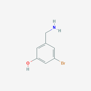 molecular formula C7H8BrNO B12312933 3-(Aminomethyl)-5-bromophenol 