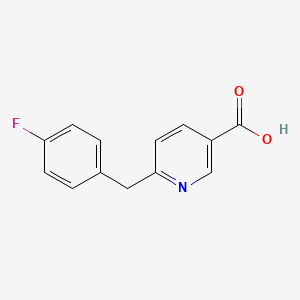 molecular formula C13H10FNO2 B12312937 6-(4-Fluorobenzyl)nicotinic acid 