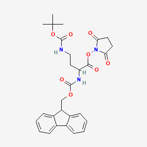 molecular formula C28H31N3O8 B12312948 2,5-Dioxopyrrolidin-1-yl (S)-2-((((9H-fluoren-9-yl)methoxy)carbonyl)amino)-4-((tert-butoxycarbonyl)amino)butanoate 