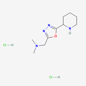 Dimethyl({[5-(piperidin-2-yl)-1,3,4-oxadiazol-2-yl]methyl})amine dihydrochloride