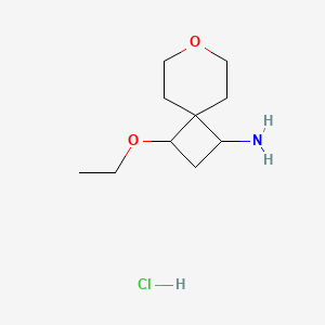 molecular formula C10H20ClNO2 B12312958 rac-(1R,3R)-3-ethoxy-7-oxaspiro[3.5]nonan-1-amine hydrochloride, trans 