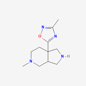 molecular formula C11H18N4O B12312962 rac-5-[(3aR,7aR)-5-methyl-octahydro-1H-pyrrolo[3,4-c]pyridin-7a-yl]-3-methyl-1,2,4-oxadiazole, cis 