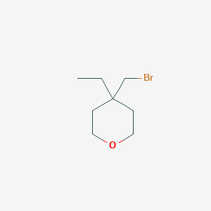 molecular formula C8H15BrO B12313029 4-(Bromomethyl)-4-ethyl-tetrahydro-2H-pyran 