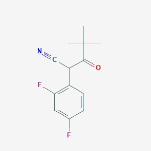 molecular formula C13H13F2NO B12313038 2-(2,4-Difluorophenyl)-4,4-dimethyl-3-oxopentanenitrile 