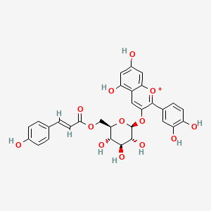 molecular formula C30H27O13+ B1231306 花青素3-O-(6-O-对香豆酰)葡萄糖苷 