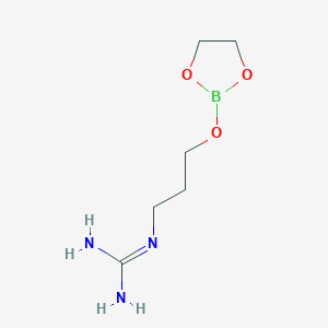molecular formula C6H14BN3O3 B1231310 {3-[(1,3,2-二氧杂硼环-2-基)氧基]丙基}胍 