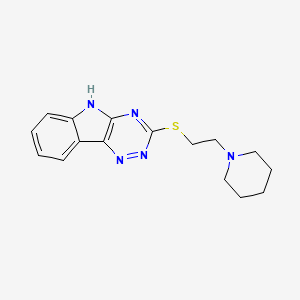 1-(2-{5H-[1,2,4]TRIAZINO[5,6-B]INDOL-3-YLSULFANYL}ETHYL)PIPERIDINE