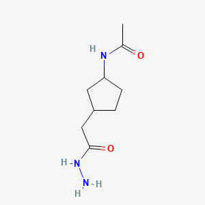 rac-N-[(1R,3S)-3-[(hydrazinecarbonyl)methyl]cyclopentyl]acetamide