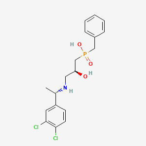 molecular formula C18H22Cl2NO3P B1231313 [(2S)-3-[[(1S)-1-(3,4-dichlorophenyl)ethyl]amino]-2-hydroxypropyl]-(phenylmethyl)phosphinic acid CAS No. 150175-54-5