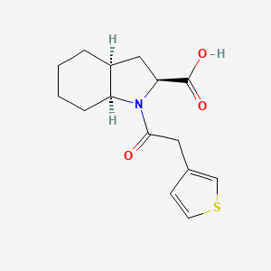 molecular formula C15H19NO3S B12313139 (2S,3aS,7aS)-1-[2-(thiophen-3-yl)acetyl]-octahydro-1H-indole-2-carboxylic acid 