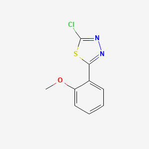 molecular formula C9H7ClN2OS B12313148 2-Chloro-5-(2-methoxyphenyl)-1,3,4-thiadiazole CAS No. 40288-19-5