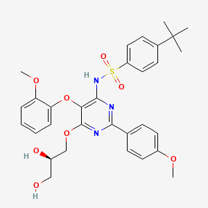 4-tert-butyl-N-[6-[(2R)-2,3-dihydroxypropoxy]-5-(2-methoxyphenoxy)-2-(4-methoxyphenyl)pyrimidin-4-yl]benzenesulfonamide