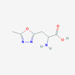 molecular formula C6H9N3O3 B12313209 2-Amino-3-(5-methyl-1,3,4-oxadiazol-2-yl)propanoic acid 