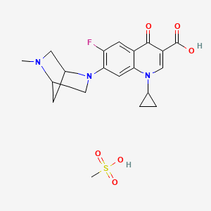 molecular formula C20H24FN3O6S B12313240 1-cyclopropyl-6-fluoro-7-(5-methyl-2,5-diazabicyclo[2.2.1]heptan-2-yl)-4-oxo-quinoline-3-carboxylic acid; methanesulfonic acid;Danofloxacin mesylate 