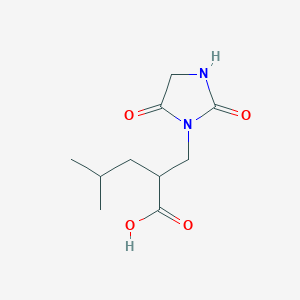 molecular formula C10H16N2O4 B12313252 2-[(2,5-Dioxoimidazolidin-1-yl)methyl]-4-methylpentanoic acid 