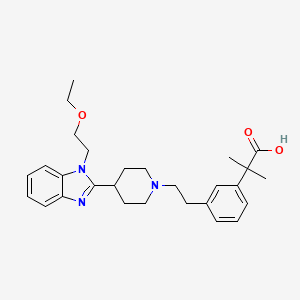 molecular formula C28H37N3O3 B12313264 2-[3-[2-[4-[1-(2-Ethoxyethyl)benzimidazol-2-yl]piperidin-1-yl]ethyl]phenyl]-2-methylpropanoic acid 