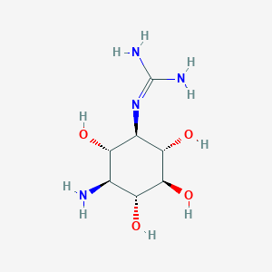 molecular formula C7H16N4O4 B1231331 1D-3-amino-1-guanidino-1,3-dideoxy-scyllo-inositol 