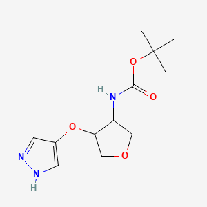 rac-tert-butyl N-[(3R,4R)-4-(1H-pyrazol-4-yloxy)oxolan-3-yl]carbamate, cis