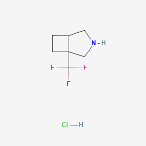 molecular formula C7H11ClF3N B12313370 1-(Trifluoromethyl)-3-azabicyclo[3.2.0]heptane hydrochloride 