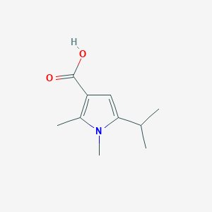 molecular formula C10H15NO2 B12313374 1,2-Dimethyl-5-(propan-2-YL)-1H-pyrrole-3-carboxylic acid 