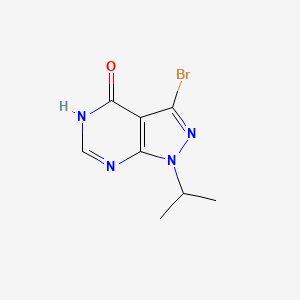 molecular formula C8H9BrN4O B12313408 3-Bromo-1-(propan-2-yl)-1H-pyrazolo[3,4-d]pyrimidin-4-ol 