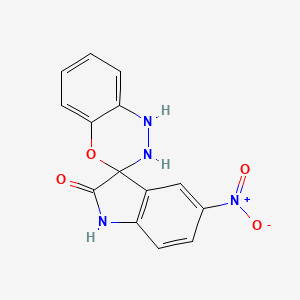 molecular formula C14H10N4O4 B1231344 5'-nitro-2'-spiro[1,2-dihydro-4,1,2-benzoxadiazine-3,3'-1H-indole]one 