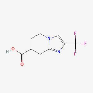 molecular formula C9H9F3N2O2 B12313454 2-(Trifluoromethyl)-5H,6H,7H,8H-imidazo[1,2-a]pyridine-7-carboxylic acid 