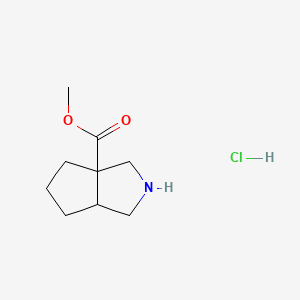 molecular formula C9H16ClNO2 B12313464 rac-methyl (3aR,6aR)-octahydrocyclopenta[c]pyrrole-3a-carboxylate hydrochloride, cis 