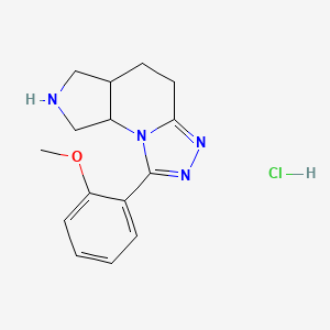 molecular formula C15H19ClN4O B12313484 1-(2-Methoxyphenyl)-5,5a,6,7,8,8a-hexahydro-4H-pyrrolo[3,4-e][1,2,4]triazolo[4,3-a]pyridine hydrochloride 