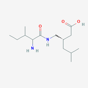 molecular formula C14H28N2O3 B12313517 (3S)-3-[(2-Amino-3-methylpentanamido)methyl]-5-methylhexanoic acid 