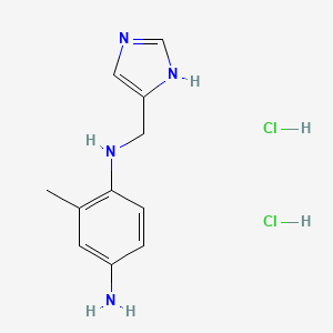 molecular formula C11H16Cl2N4 B12313566 N1-[(1H-imidazol-4-yl)methyl]-2-methylbenzene-1,4-diamine dihydrochloride 