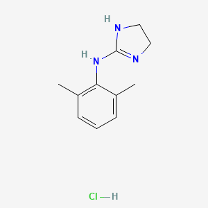 molecular formula C11H16ClN3 B1231359 N-2-Imidazolidinylidene-2,6-dimethylbenzeneamine monohydrochloride CAS No. 59520-70-6