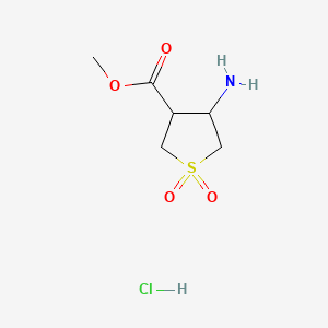 rac-methyl (3R,4S)-4-amino-1,1-dioxo-1lambda6-thiolane-3-carboxylate hydrochloride, trans