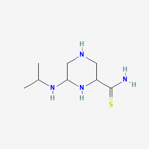 molecular formula C8H18N4S B1231368 6-(Propan-2-ylamino)piperazine-2-carbothioamide CAS No. 99208-28-3