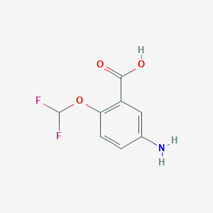 molecular formula C8H7F2NO3 B12313686 5-Amino-2-(difluoromethoxy)benzoic acid 