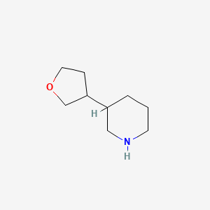 molecular formula C9H17NO B12313700 3-(Oxolan-3-yl)piperidine 