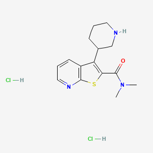 molecular formula C15H21Cl2N3OS B12313705 N,N-dimethyl-3-(piperidin-3-yl)thieno[2,3-b]pyridine-2-carboxamide dihydrochloride 