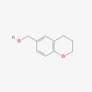 molecular formula C10H12O2 B12313711 2H-1-Benzopyran-6-methanol, 3,4-dihydro- 