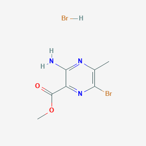 molecular formula C7H9Br2N3O2 B12313768 Methyl 3-amino-6-bromo-5-methylpyrazine-2-carboxylate hydrobromide 