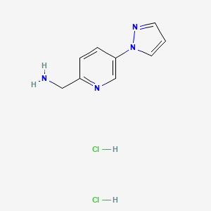 molecular formula C9H12Cl2N4 B12313794 [5-(1H-pyrazol-1-yl)pyridin-2-yl]methanamine dihydrochloride 