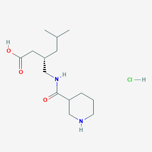 (3S)-5-Methyl-3-{[(piperidin-3-yl)formamido]methyl}hexanoic acid hydrochloride